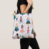 Nutcracker Ballet Christmas Seamless Pattern Tote Bag (Dichtbij)