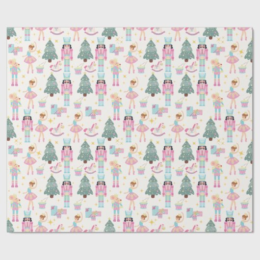 Nutcracker Ballet Christmas Wrapping Paper Cadeaupapier (Vlak)