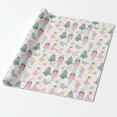 Nutcracker Ballet Christmas Wrapping Paper Cadeaupapier (Uitgerold)