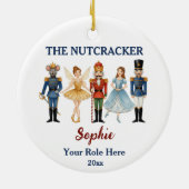 Nutcracker Ballet Custom Name & Role Keramisch Ornament (Achterkant)