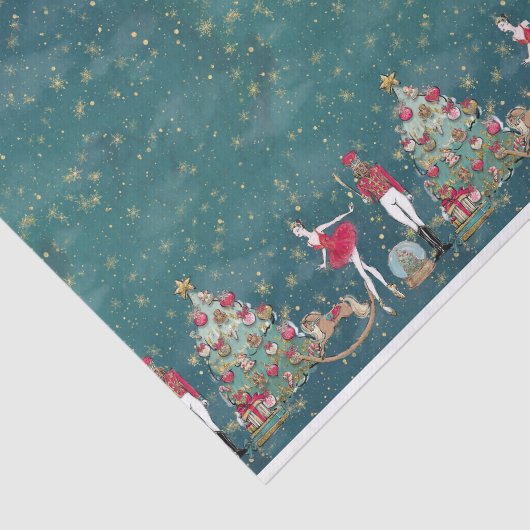 Nutcracker Ballet Dancer Green Kerstmis Tissuepapier (Detail)