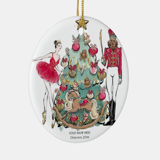 Nutcracker Ballet Dancer Kerstmis Keramisch Ornament (Rechts)