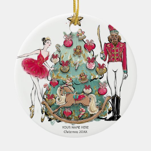 Nutcracker Ballet Dancer Kerstmis Keramisch Ornament (Voorkant)