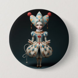 Nutcracker Ballet Fashion-Harlequin Doll Ronde Button 7,6 Cm