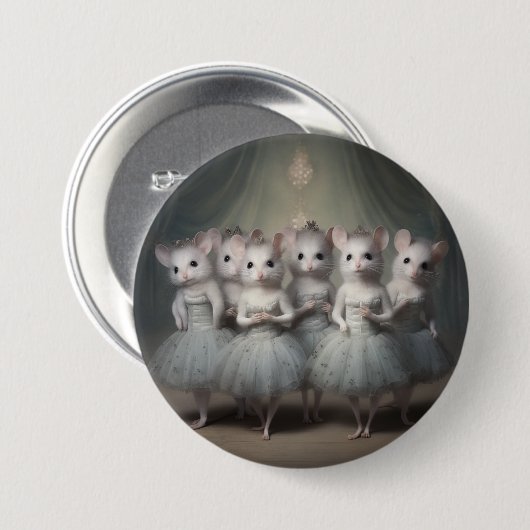 Nutcracker Ballet Fashion-Mice Ronde Button 7,6 Cm (Voorkant /achterkant)