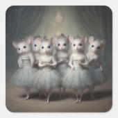Nutcracker Ballet Fashion-Mice Vierkante Sticker (Voorkant)