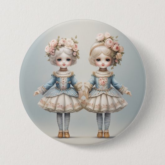Nutcracker Ballet Fashion-Rosebuds Ronde Button 7,6 Cm (Voorkant)