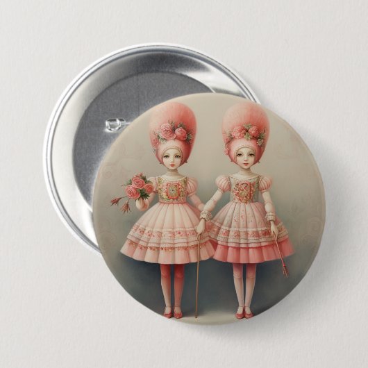 Nutcracker Ballet Fashion-Russian Dancers Ronde Button 7,6 Cm (Voorkant /achterkant)
