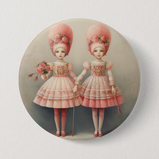 Nutcracker Ballet Fashion-Russian Dancers Ronde Button 7,6 Cm (Voorkant)