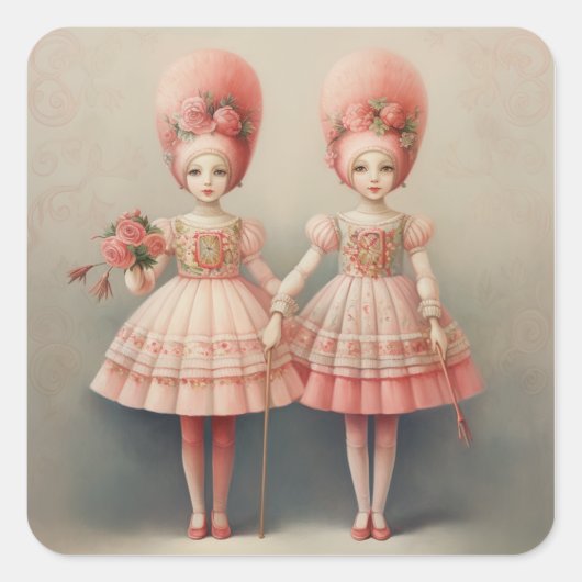 Nutcracker Ballet Fashion-Russian Dancers Vierkante Sticker (Voorkant)