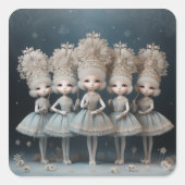 Nutcracker Ballet Fashion-Snowflake Dancers Vierkante Sticker (Voorkant)