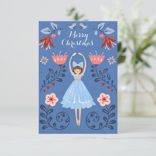 Nutcracker Ballet Foto met kerstmis Kaart (Staand voorkant)