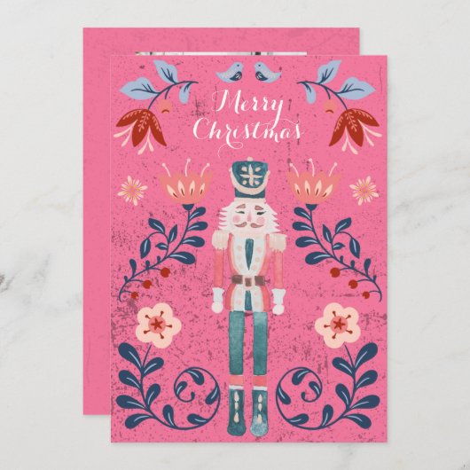 Nutcracker Ballet Foto met kerstmis Kaart (Voorkant / Achterkant)