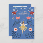 Nutcracker Ballet Foto met kerstmis Kaart (Voorkant / Achterkant)