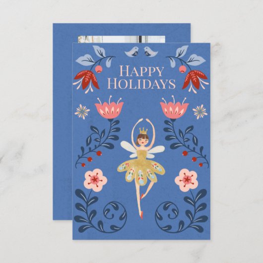 Nutcracker Ballet Foto met kerstmis Kaart (Voorkant / Achterkant)