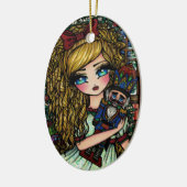 Nutcracker Ballet Girl-kerstversiering Keramisch Ornament (Links)