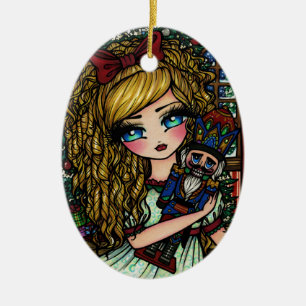 Nutcracker Ballet Girl-kerstversiering Keramisch Ornament