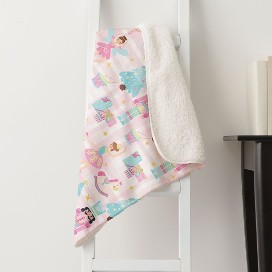 Nutcracker Ballet Holiday Christmas Baby Girl Sherpa Deken