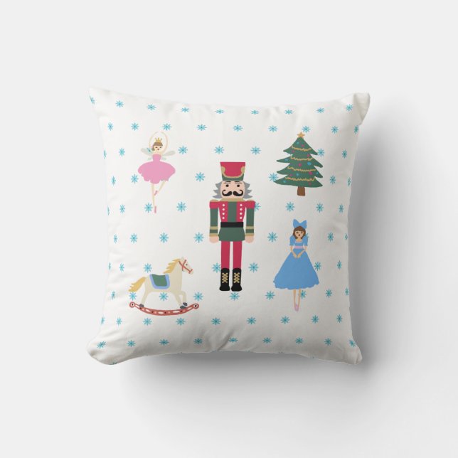 Nutcracker Ballet Illustratie Snowflake Kussen (Voorkant)