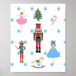 Nutcracker Ballet Illustratie Snowflake Painting Poster