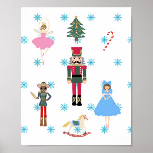 Nutcracker Ballet Illustratie Snowflake Painting Poster