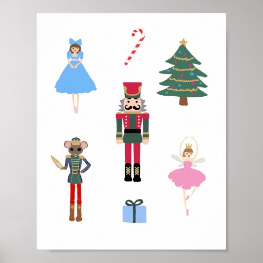Nutcracker Ballet Illustratie Snowflake Painting Poster (Voorkant)
