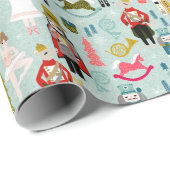 Nutcracker Ballet Karakters Kerstmis - bleek blauw Cadeaupapier (Rol Hoek)