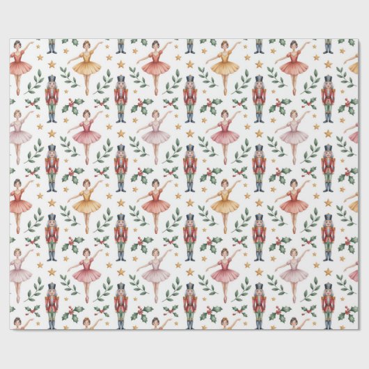 Nutcracker Ballet Kerstmis Cadeaupapier (Vlak)