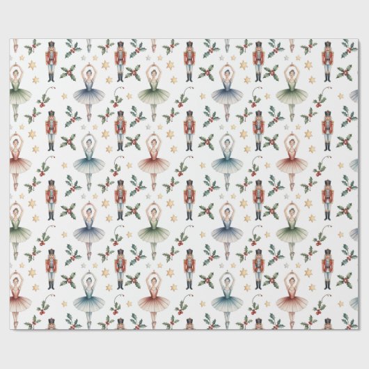 Nutcracker Ballet Kerstmis Cadeaupapier (Vlak)