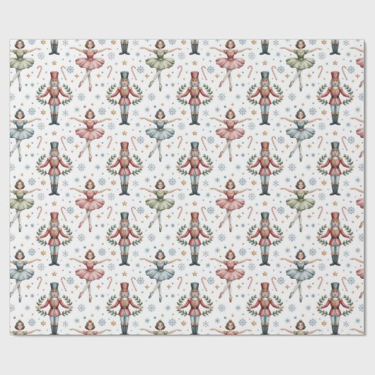 Nutcracker Ballet Kerstmis Cadeaupapier (Vlak)