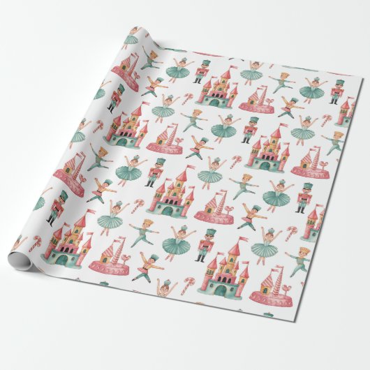Nutcracker Ballet Kerstmis Cadeaupapier (Uitgerold)