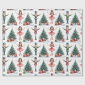 Nutcracker Ballet Kerstmis Cadeaupapier (Vlak)
