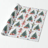 Nutcracker Ballet Kerstmis Cadeaupapier (Uitgerold)