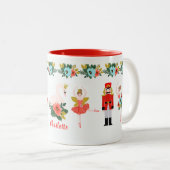 Nutcracker Ballet Kerstmis - Gepersonaliseerde naa Tweekleurige Koffiemok (Voorkant rechts)