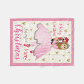 Nutcracker Ballet Lt Brwn Hair Pink Fleece Blanket (Voorkant (Horizontaal))
