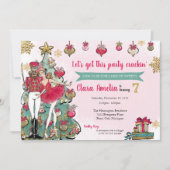 Nutcracker Ballet met Kerstmis, gouden dag Kaart (Voorkant)