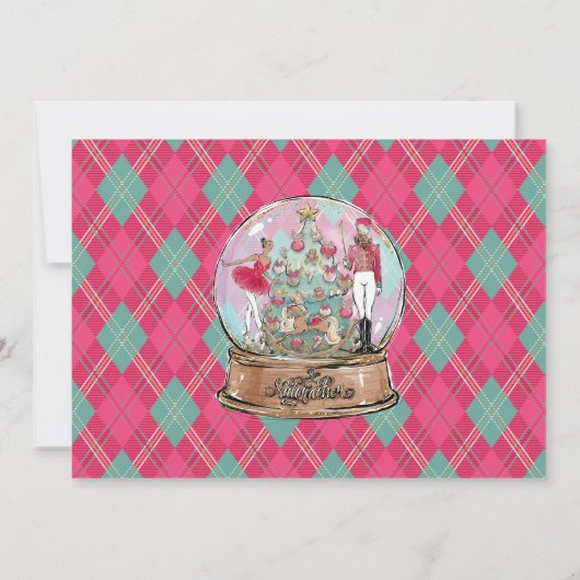 Nutcracker Ballet met Kerstmis, gouden dag Kaart (Achterkant)