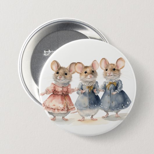 Nutcracker Ballet Mice  Ronde Button 7,6 Cm (Voorkant /achterkant)