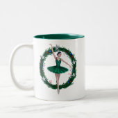 Nutcracker Ballet Mug | Green Christmas Ballerina  Tweekleurige Koffiemok (Links)