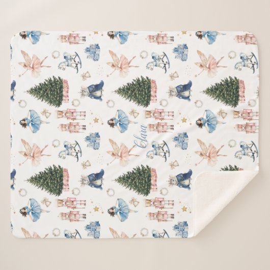 Nutcracker Ballet Nostalgic Christmas  Sherpa Deken (Voorkant (horizontaal))