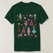 Nutcracker Ballet Pastel Balletomane kerstpaj T-shirt (Design voorkant)