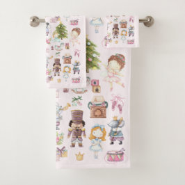 Nutcracker Ballet Pattern Bath Towel Set Bad Handdoek