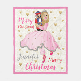 Nutcracker Ballet Personalize Fleece Blanket/Mediu Deken
