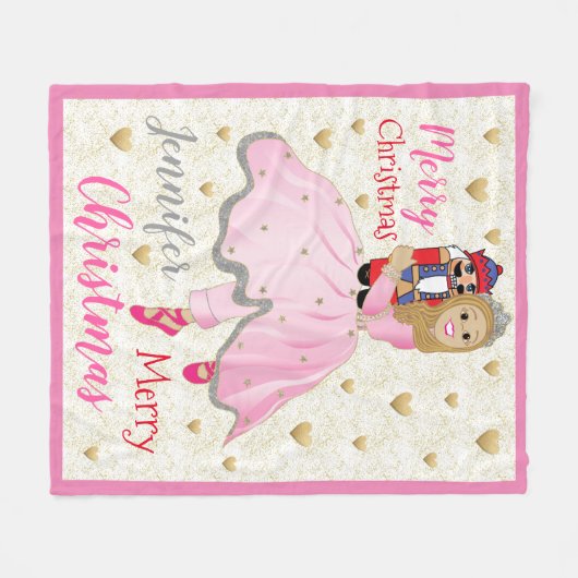 Nutcracker Ballet Personalize Fleece Blanket/Mediu Deken (Voorkant (Horizontaal))
