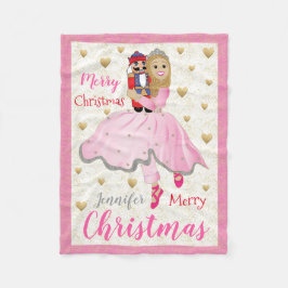 Nutcracker Ballet Personalize/Roze Fleece Blanket Deken