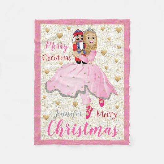 Nutcracker Ballet Personalize/Roze Fleece Blanket Deken (Voorkant)
