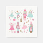 Nutcracker Ballet Pink-kerstpapier Napkin Servet (Voorkant)
