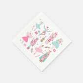 Nutcracker Ballet Pink-kerstpapier Napkin Servet (Hoek)