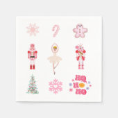 Nutcracker Ballet Roze Kerstmis Servet (Voorkant)