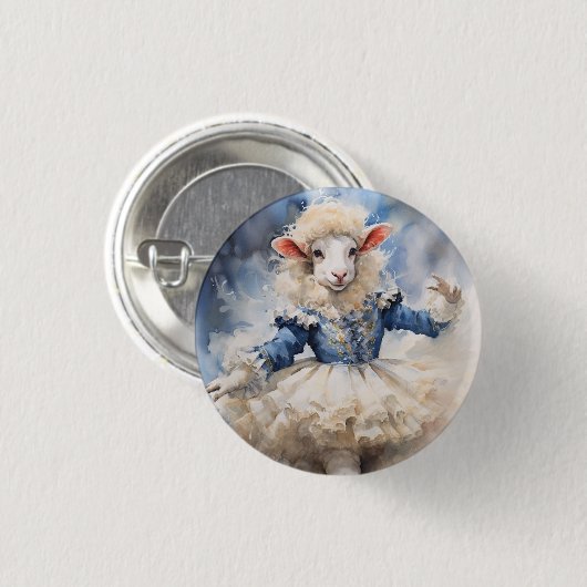 Nutcracker Ballet, Sheep Ronde Button 3,2 Cm (Voorkant /achterkant)